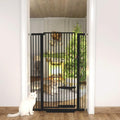 55.11" Extra Tall Cat Gate 29.5-40.6 Wide Pet gate for Doorway Pet Gate with Cat Doors NO Drilling Pressure Mount Kit for Cats and Dogs Indoor Doorways liveing Room Bedroom-Black by PamperYourPet