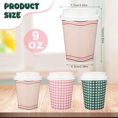 Vesici 48 Pack Camp Bachelorette Party Decorations Gingham Coffee Cups Bulk - Image 2