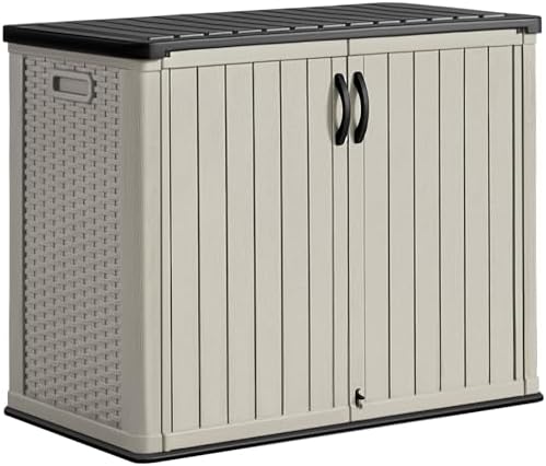 Greesum 26 CUFT Outdoor Storage Cabinet with 2 Lockable Doors, Beige by BuynowfromGreesum