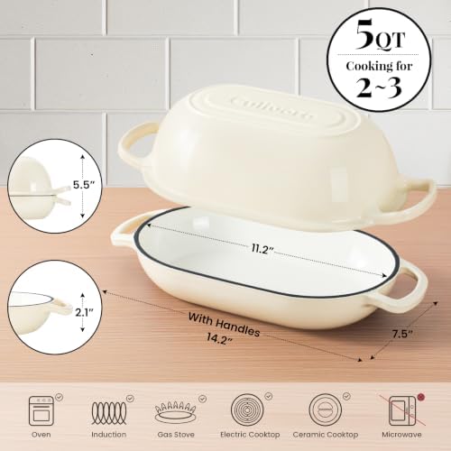 5-Quart Oval Dutch Oven for Bread Baking - Image 3