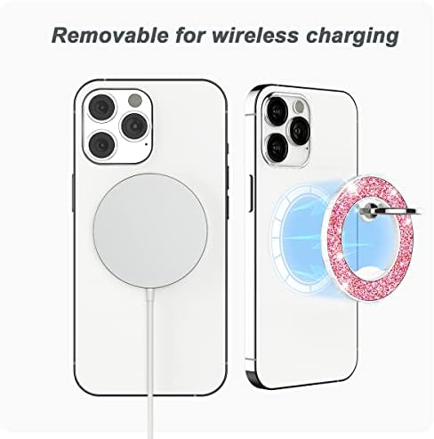 Magnetic Phone Ring Holder for MagSafe, Glitter, Pink - Image 2