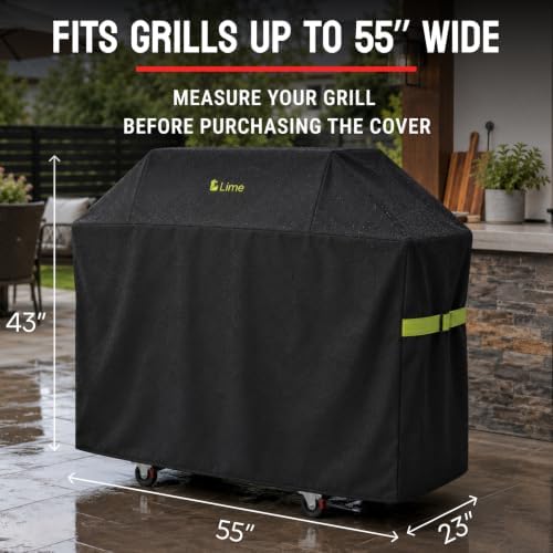Grill Cover - 55 Inch Heavy Duty BBQ Grill Cover for Outdoor Grill, Waterproof, UV, Fade & Tear Resistant, Gas Grill Cover for Weber Charbroil Genesis Nexgrill and More - Image 3