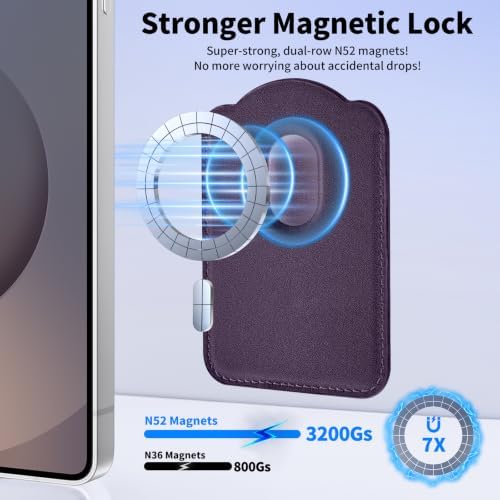 for Magnetic Wallet for Samsung & iPhone | Holds 3 Cards, Cherry - Image 2