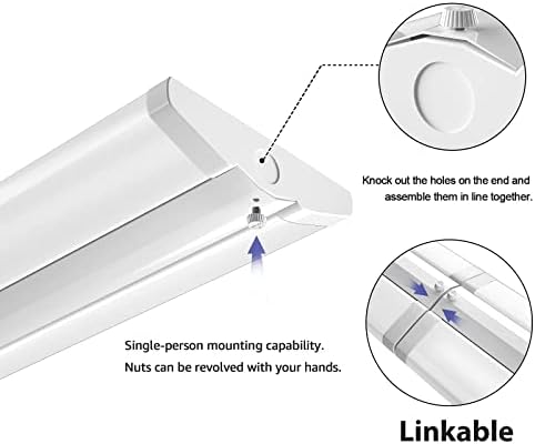 AntLux 4FT LED Wraparound Light Fixture 50W Ultra Slim LED Shop Lights for Garage, Eye Care, 5500 Lumens, 4000K Neutral White, 4 Foot Flush Mount Office Ceiling Wrap Light for Workshop Kitchen Laundry - Image 3