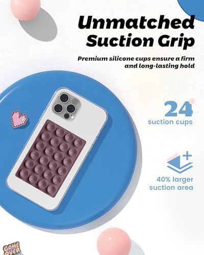 amBand Magnetic Suction Phone Mount for MagSafe Case, Silicone Cup Sticky Grip Holder for iPhone, Removable Hands-Free Selfie/Video for TikTok Influencers, Women Gift, Smoke Violet - Image 4