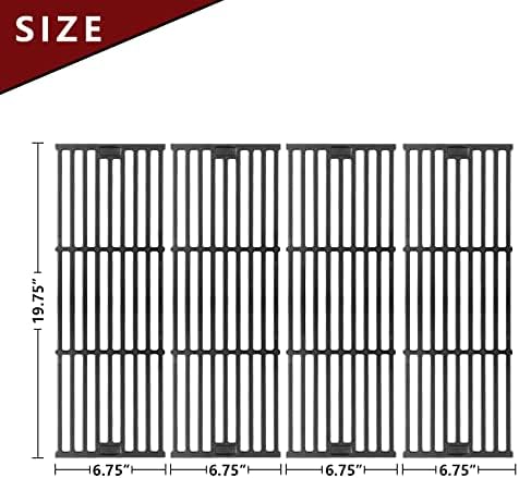 4PCS Grill Grates Replacement Parts, Grill Grates Replacement Cast Iron 19 3/4" for Chargriller 2121, 2123, 2222, 2828, 3001, 3030, 3725, 4000, 5050, 5252, 5650,9020 - Image 2