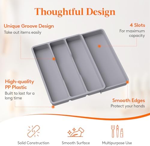 Lifewit Utensil Organizer for Kitchen Drawer, Expandable Cooking Tray - Image 6