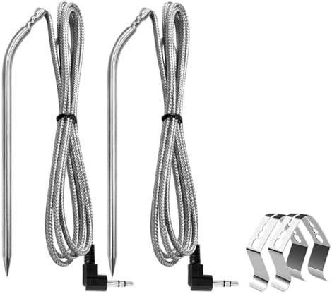 2 Pack Meat Probes for Camp Chef Grill with 2 Clips, 3.5mm Plug, PG24-28 - Image 7