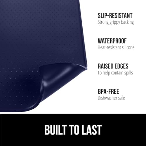 GORILLA GRIP Silicone Coffee Mat, Espresso Bar Essentials, 11.5x18.5, Navy - Image 2