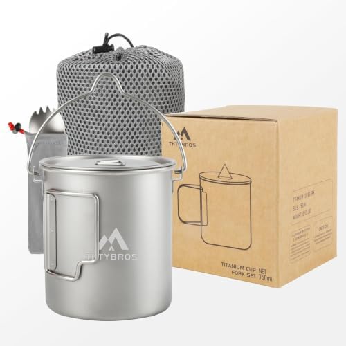 THTYBROS Titanium Cup Ultralight Camping Mug with Foldable Handle & Lid, Pure Titanium Cookware for Outdoor Hiking, Backpacking, Picnic, and Campfire - Image 6