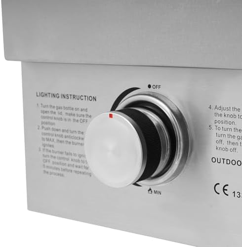 Single Burner Stove for Outdoor Kitchen, Built-in Stainless Steel Side Burner with Removable Grates & Cover, Gas Stove for BBQ Island, Patio, Backyard (Natural Gas, Single Burner, 3.5KW) - Image 5