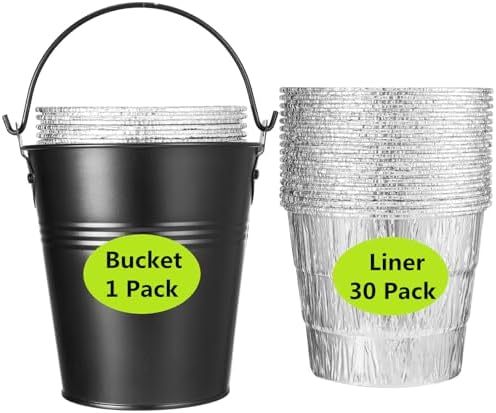 30 Pack BAC407 Grease Bucket Liner with HDW152 Grease Bucket for Traeger Grills,Drip Liner Drip Pan for Traeger Pro Series 575/780, 20/22/34, Ironwood 650/885 Grills,Pit Boss Pellet Grill Smoker by Sageme