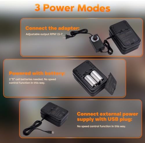 Universal Adjustable Speed Rotisserie Motor, with USB Plug & Power Adapter - Image 3