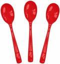 SietDESEO 25 PCS Red Plastic Spoons Disposable Utensils Heavy Duty Red Spoons Disposable Cutlery for Birthday Wedding Baby Shower Bridal Shower Plastic Silverware by SietDESEO