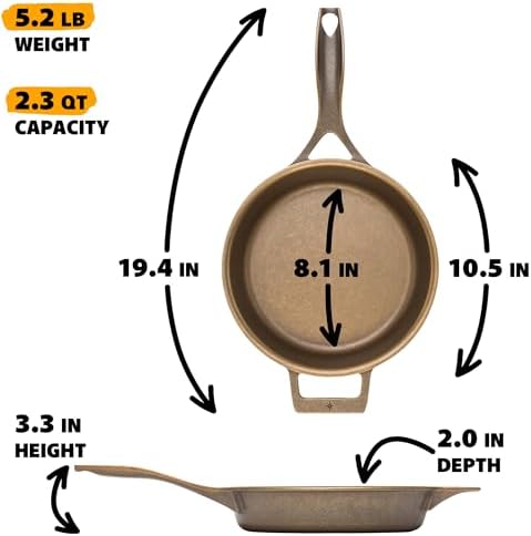 Stargazer 10.5-Inch Cast Iron Skillet | Made in USA, Seasoned, Premium Frying Pan for Grilling, Searing, Baking & More – Durable Cast Iron with Smooth Cooking Surface - Image 5
