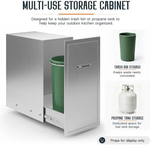 SPECRAFT 14 in Stainless Steel Outdoor Kitchen Trash & Tank Cabinet - Image 4