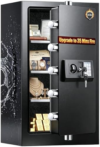 [ °] Fireproof Safe - 7.5 Cu Ft Large Safe for Home |   Heavy Duty Safes, Fire Proof Safes, Security Safe Box with Digital Keypads for Home Office, Cash, Files,Keypad by FOWORE