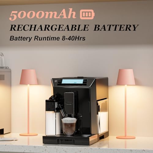 Kakanuo Cordless Table Lamp Rechargeable Pink - KK 2 Pack 5000mAH Battery Operated Lamp for Counter, 3 Color Stepless Dimming Wireless Lamp for Dining Kitchen, Outdoor Patio, Touch Control - Image 3