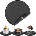 DocSafe 48" Round Fire Pit Mat, 4-Layer Fireproof Under Grill Mat Heat Insulated Indoor Fireplace Pad Protector for Decks,Patios,Grass,Solo Stove Bonfire, Reusable Oil-Proof and Waterproof, Black by DocSafe
