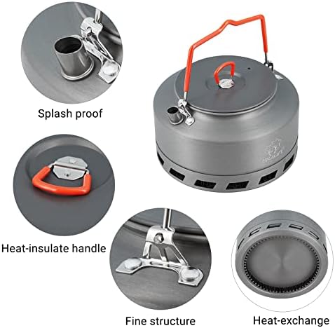 Bulin Camping Kettle, 1.6L Heat Exchange Camp Portable Tea Coffee Pot - Image 3