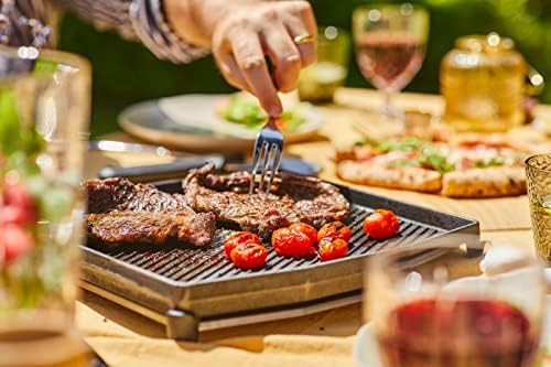 ooni Cast Iron Dual-Sided Grizzler Plate - 13.6" x 12.5" Reversible Griddle with Removable Handle and Stainless Steel Trivet, Pre-Seasoned Non-Stick Oven Safe Cookware, Pizza Oven and BBQ Accessories - Image 3