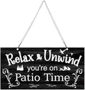 Hotop Metal Patio Sign Vintage Wall Decor for Outdoor, 12 x 6", Black by HOTOP