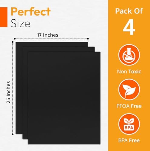 Oven Liners for Bottom of Oven - 17"x 25" Large Heavy Duty Non-Stick 4 Pack - Image 3