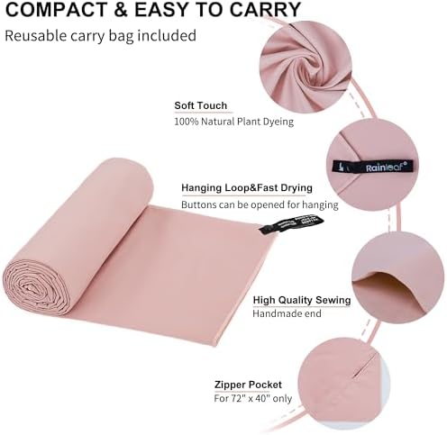 Rainleaf Microfiber Towel Quick Dry Camping & Travel & Gym Towel. Compact - Image 3