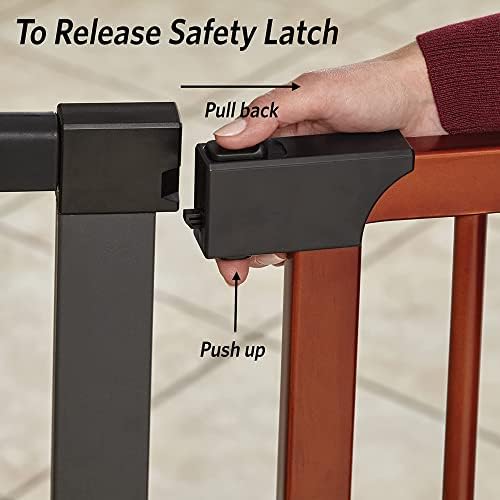 MidWest Homes for Pets 39-Inch Pet Gate, Graphite Frame, Wood Door - Image 2