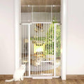 71" Extra Tall Cat Gate 29.5-40.6 Wide Pet gate for Doorway Pet Gate with Cat Doors NO Drilling Pressure Mount Kit for Cats and Dogs Indoor Doorways liveing Room Bedroom-White by PamperYourPet