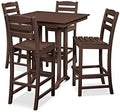 POLYWOOD® La Casa Café 5-Piece Farmhouse Trestle Bar Set in Mahogany by Unknown