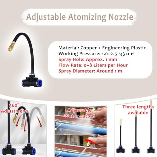 Outdoor Misting Sprinkler Kit, 360° Adjustable Nozzles Drip Irrigation System for Garden, Farm, Workshop & Construction Cooling and Dust Control - Image 4