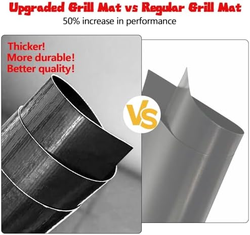 UBeesize 2 Pack 0.4mm Extra Thick 600 Degree Non Stick BBQ Grill Mat - Image 4