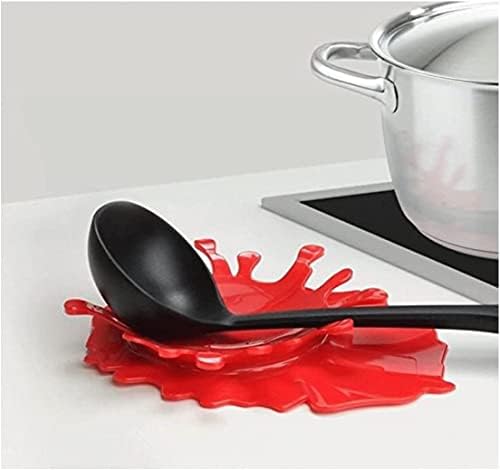 Spoon Rest Holder Silicone Ketchup Shape Holders Splash Spoon Rest by Mustard Kitchen Cooking Aid Cup Holder Creative Gift by LDAOS