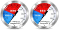 BBQ Thermometer Gauge - Charcoal Grill Pit Smoker Temp Gauge Grill Thermometer with Fahrenheit and Heat Indicator (2 Pack) by ZOEDO%C2%AE