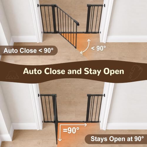 36” Tall Baby Gate with Door 29.7-48.8” Wide Adjustable Dog Gate - Image 4