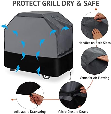 600D Oxford Heavy Duty BBQ Grill Cover 61Wx26Dx45H, Water Resistant - Image 6