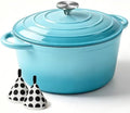 Enameled Cast Iron Dutch Oven with Lid, 6QT Heavy-Duty & Non-Stick Cookware Pot for Braising, Stews, Roasting, Bread Baking - Oven & Stovetop Safe by COOKWINCastIron