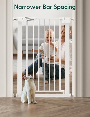 Bebelio 26–28.5" Narrow Baby Gate, 36" Tall, PressGuard P7, White - Image 3
