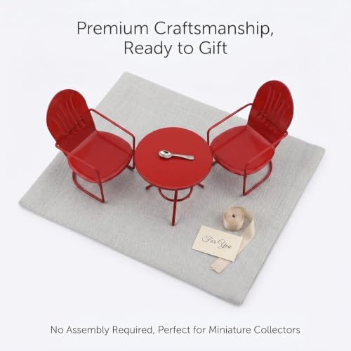 3 Pcs Miniature Bistro Table Chairs Set 1 12 Scale Dollhouse Accessories - Image 3