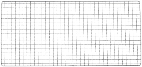 HARFINGTON Square BBQ Grill Net 29.5x60cm Stainless Steel Cross Wire Barbecue Mesh Mat for Baking Smoking Charcoal Grilling Roasting by HARFINGTON