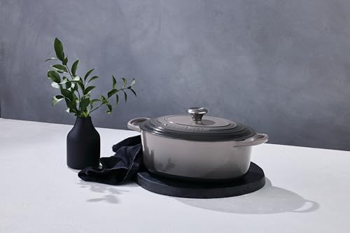 Le Creuset Enameled Cast Iron Oval Dutch Oven, 15.5 qt., Oyster - Image 6