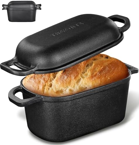4.6 Quart Oval Dutch Oven for Bread Baking, Bread Dutch Oven for Sourdough, Cast Iron Bread Pan with Lid for Homemade Bread by Unknown
