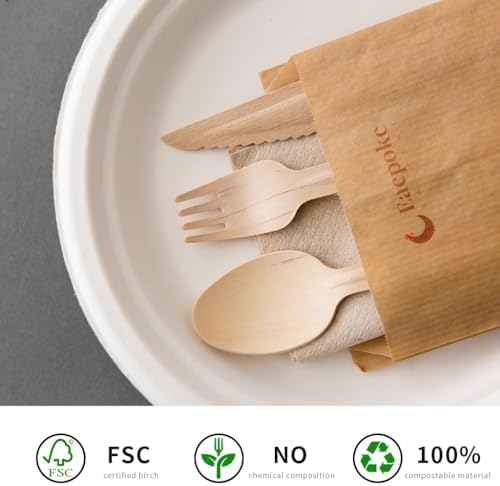 Disposable Wooden Forks, 100 PCS Eco-friendly Forks Recycling Wood Utensils Disposable Cutlery Fork for Eating, Outdoor Camping, Party, Picnics, Weddings, Dinner Events - Image 5