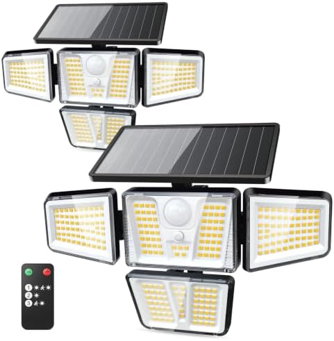 Solar Flood Lights, 3600LM 270° Motion Sensor Outdoor Lights-Remote by TuyLuxeHome