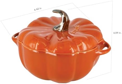 Staub Ceramic 16-oz Petite Pumpkin Cocotte - Burnt Orange - Image 6