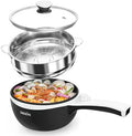 Dezin Hot Pot Electric with Steamer, 1.5L Non-Stick Portable Electric Pot by DEZIN