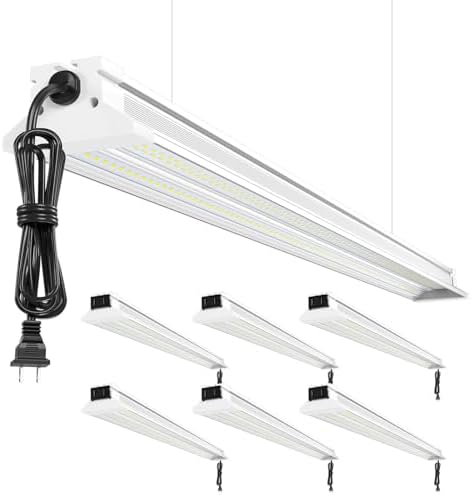 Upgrade Super Bright 6 Pack 60W LED Shop Lights 4FT 9000LM 5000K for Shop by ELEKICO