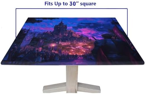 Tablecloth with Elastic, Medieval Fantasy Pattern Printed on Polyester Camping Patio Table Covers, Use for Kitchen Patio Restaurant, Fit for 30" x 30" Square Tables - Image 5