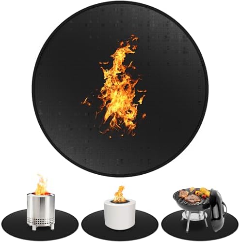 19.5" Fire Pit Mat for Solo Stove Mesa Tabletop Fire Pit - Small Fireproof Under Grill Mat for Deck, Waterproof & Oil-Proof Round Tabletop Protector for Solo Stove Mesa XL Accessories by GRIBUDDY